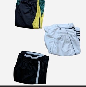 Men's Athletic Shorts 3-Pack - Black, White & Black with Yellow Accent